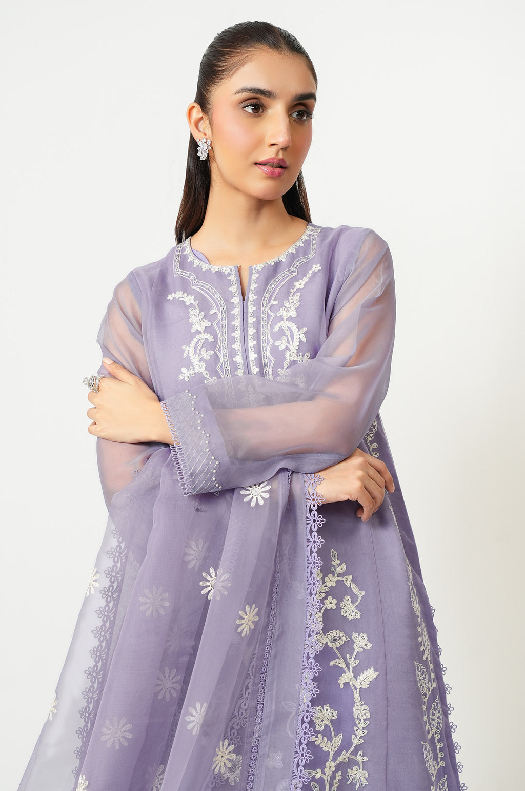 UNSTITCHED EMBROIDERED SUIT