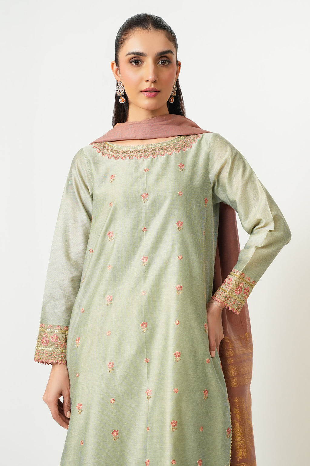 UNSTITCHED EMBROIDERED SUIT