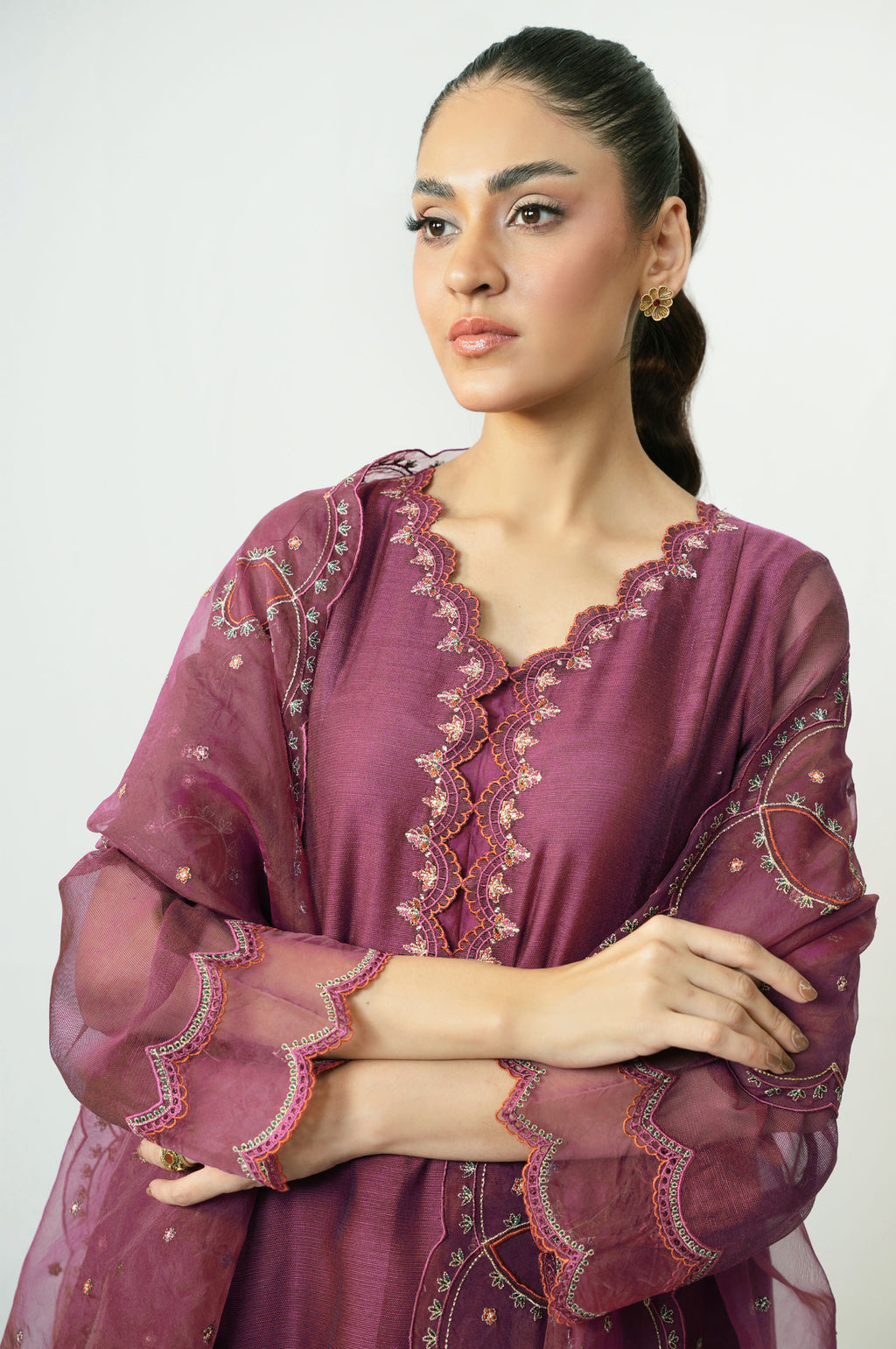 UNSTITCHED EMBROIDERED SUIT