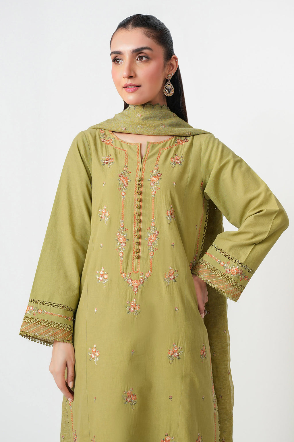 UNSTITCHED EMBROIDERED SUIT