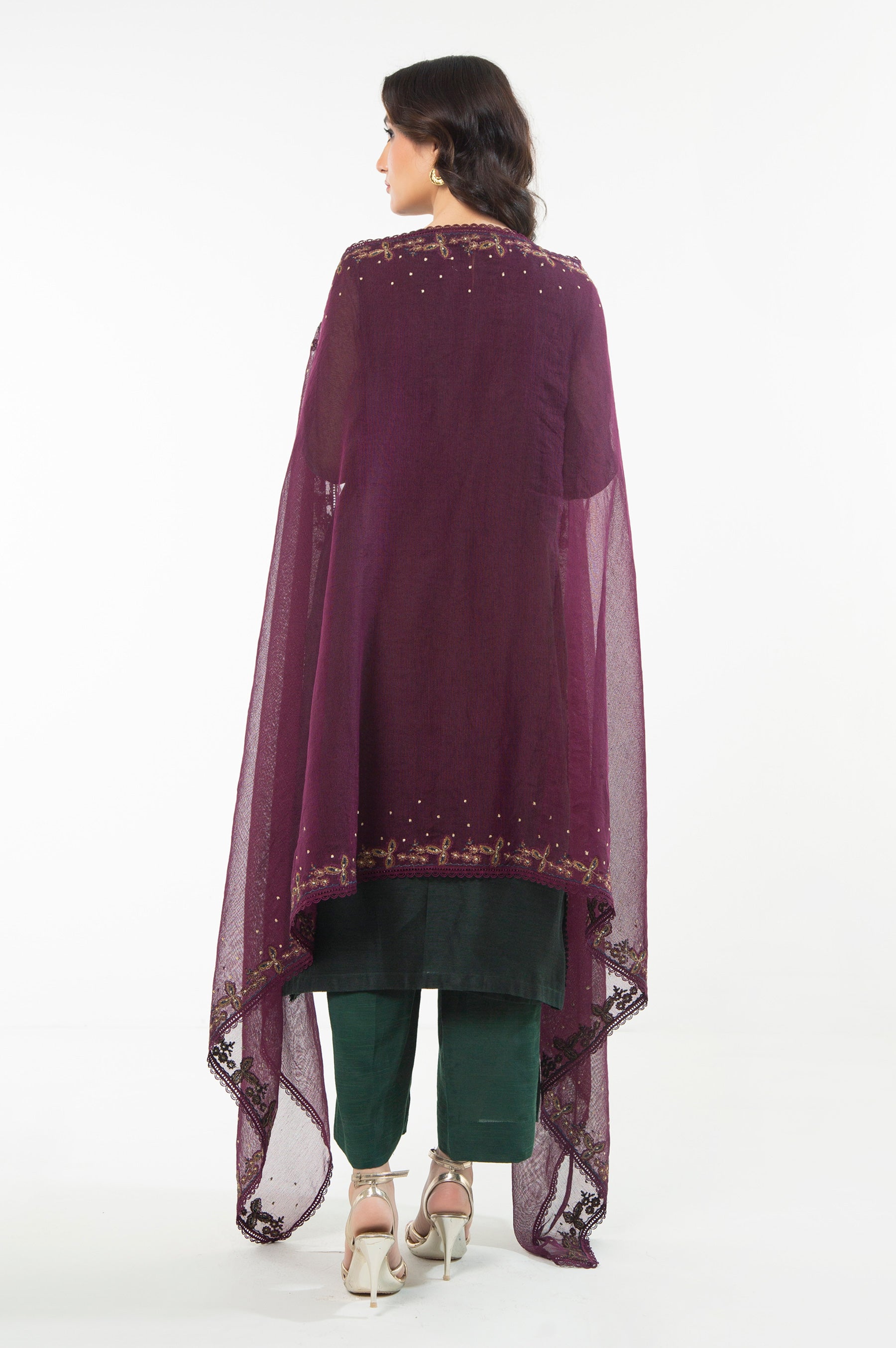 EMBROIDERED KHADDI NET UNSTITCHED 3 PIECE SUIT – Zeenwoman