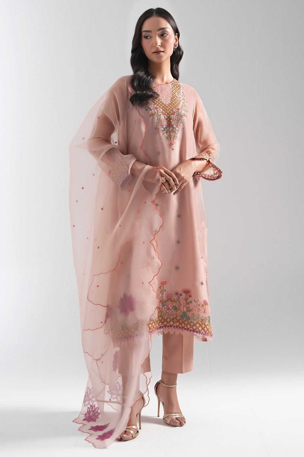 UNSTITCHED EMBROIDERED SUIT