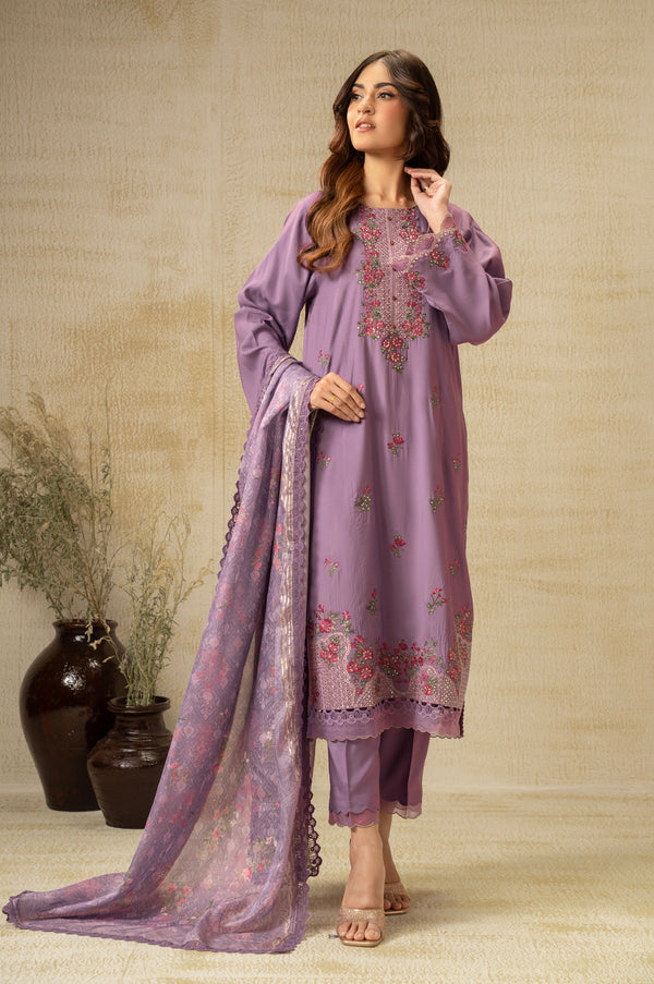UNSTITCHED EMBROIDERED SUIT