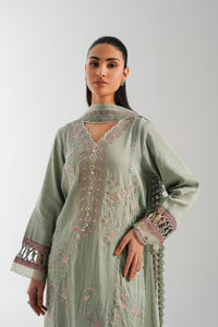 EMBROIDERED COTTON SATIN UNSTITCHED SHIRT BOTTOM