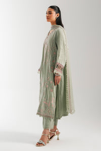 EMBROIDERED COTTON SATIN UNSTITCHED SHIRT BOTTOM