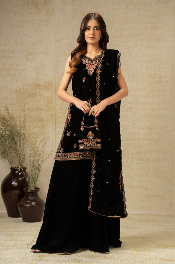 UNSTITCHED EMBROIDERED SUIT