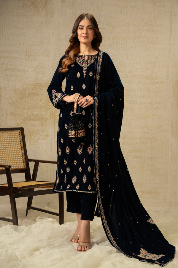 UNSTITCHED EMBROIDERED SUIT
