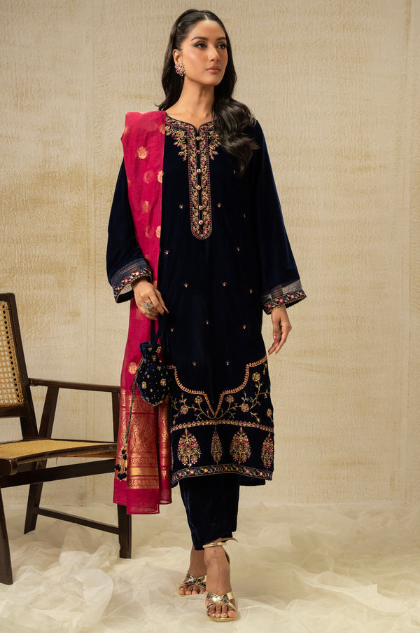 UNSTITCHED EMBROIDERED SUIT