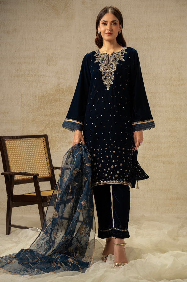 UNSTITCHED EMBROIDERED SUIT