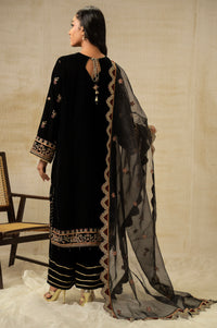 UNSTITCHED EMBROIDERED VELVET SUIT