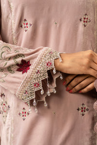 UNSTITCHED EMBROIDERED VELVET SUIT