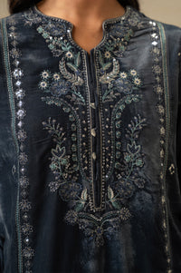 UNSTITCHED EMBROIDERED VELVET SUIT