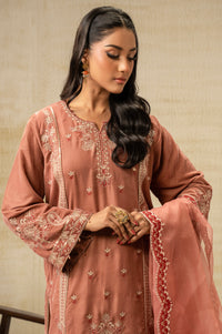 UNSTITCHED EMBROIDERED VELVET SUIT