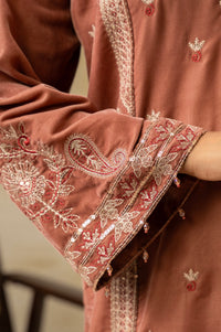 UNSTITCHED EMBROIDERED VELVET SUIT