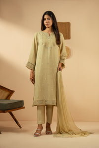 EMBROIDERED CHIFFON UNSTITCHED 3 PIECE SUIT
