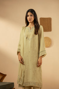 EMBROIDERED CHIFFON UNSTITCHED 3 PIECE SUIT