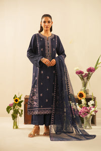 EMBROIDERED RAW SILK UNSTITCHED 3 PIECE SUIT