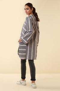 Zeen Yarn Dyed Western Top - Dark Grey