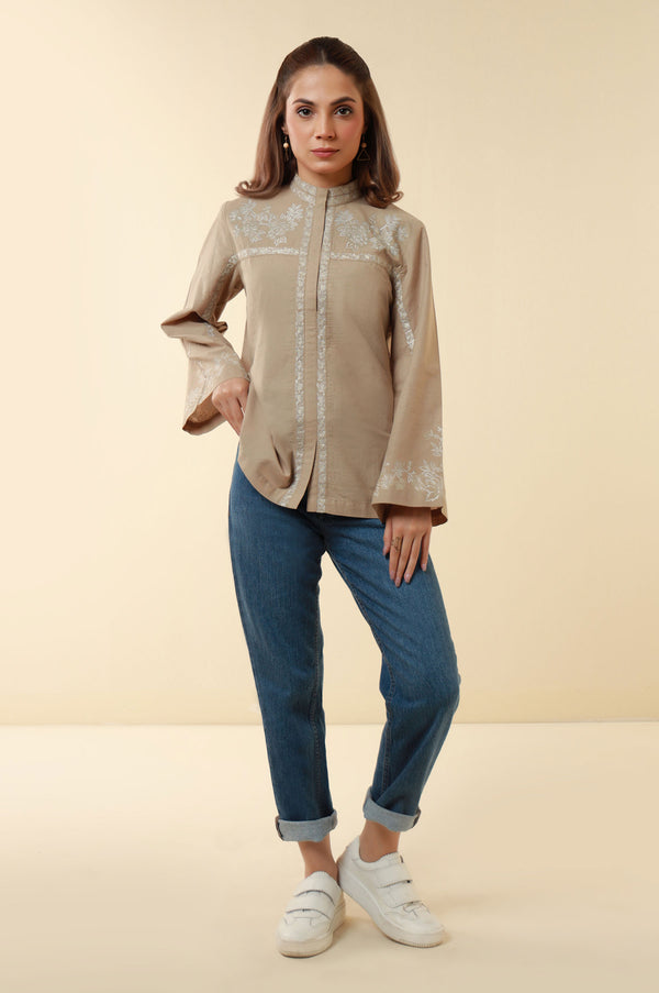 Embroidered Yarn Dyed Western Top