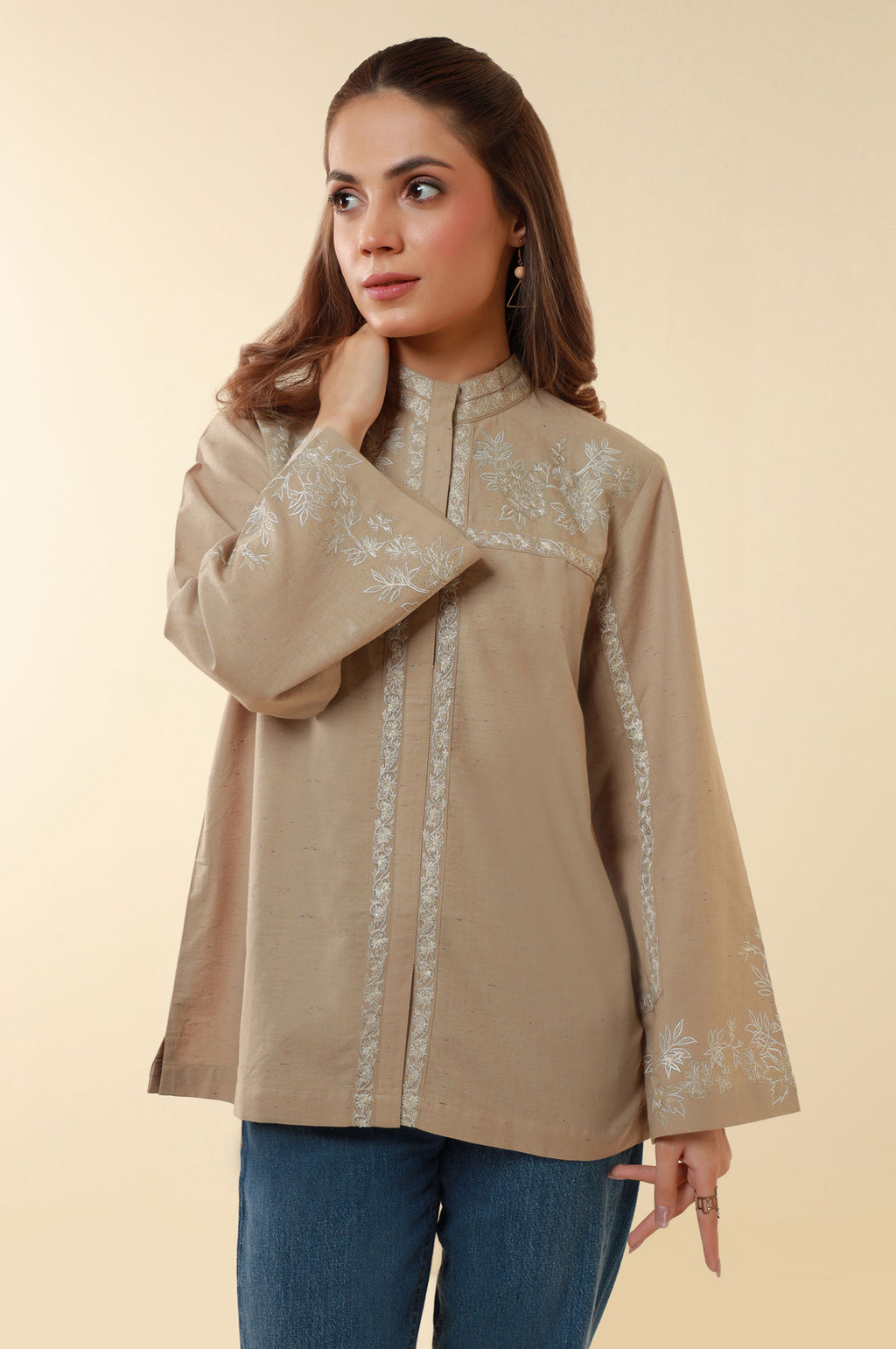 Embroidered Yarn Dyed Western Top