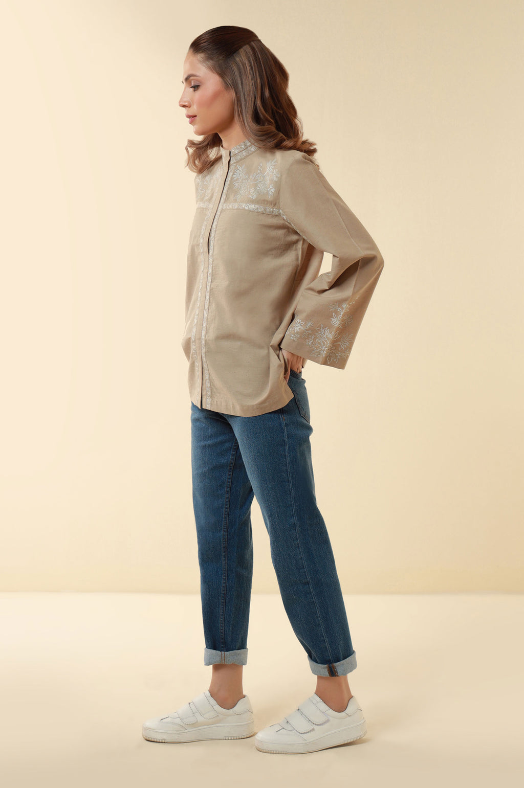 Embroidered Yarn Dyed Western Top