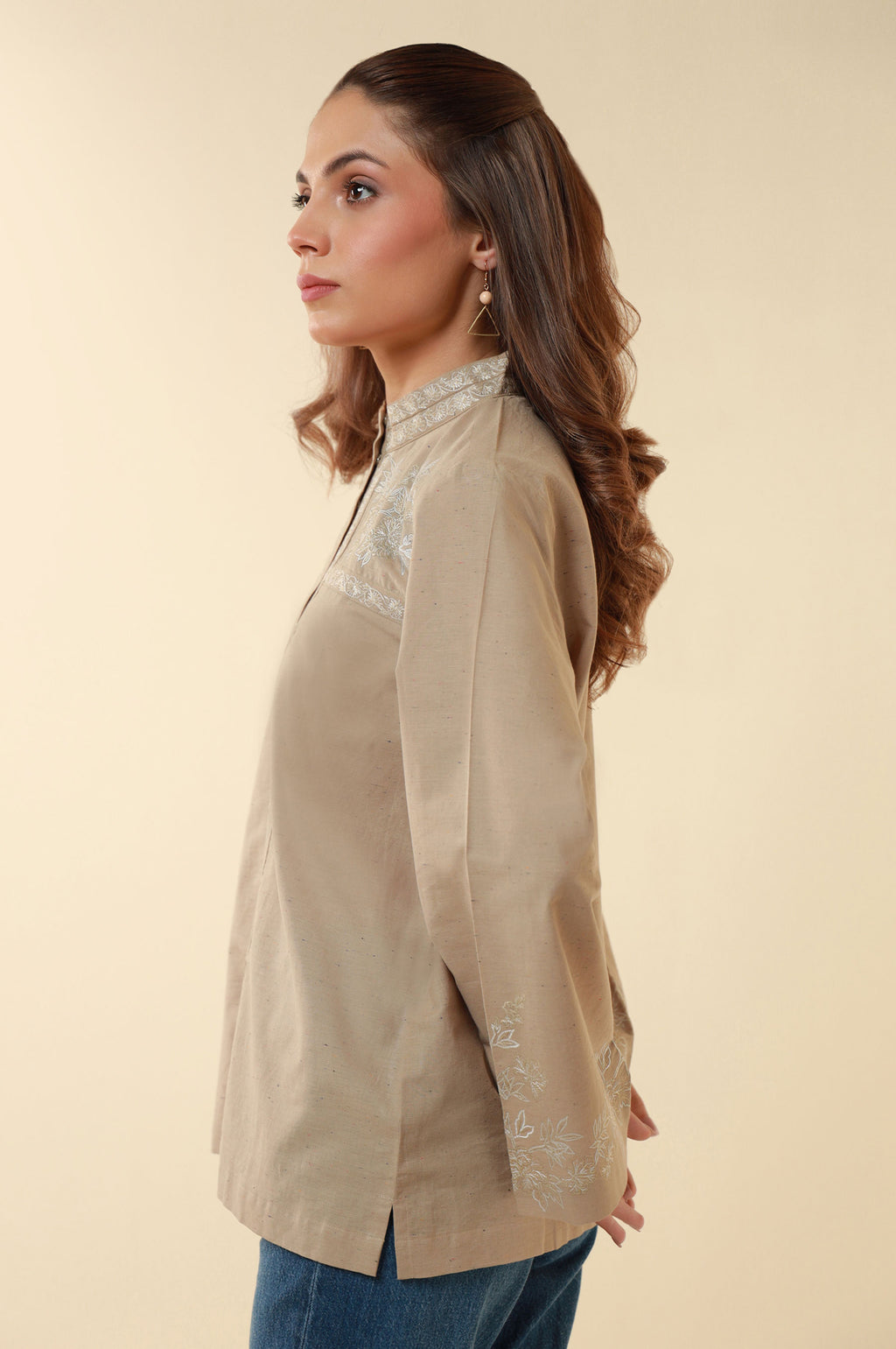 Embroidered Yarn Dyed Western Top
