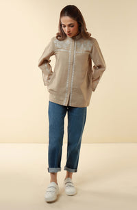 Embroidered Yarn Dyed Western Top