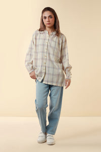 Zeen Yarn Dyed Western Top - Off White