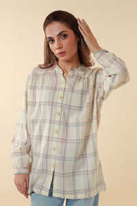 Zeen Yarn Dyed Western Top - Off White