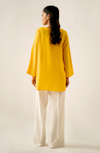 Dyed Raw Silk Western Top