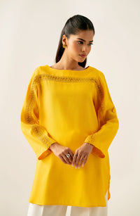 Dyed Raw Silk Western Top