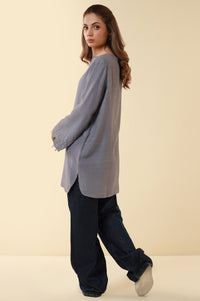 Embroidered Raw Silk Western Top