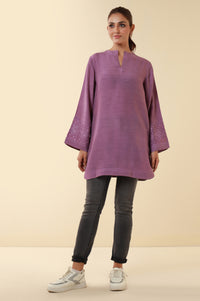 Embroidered Raw Silk Western Top