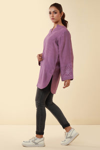 Embroidered Raw Silk Western Top