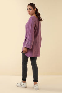 Embroidered Raw Silk Western Top