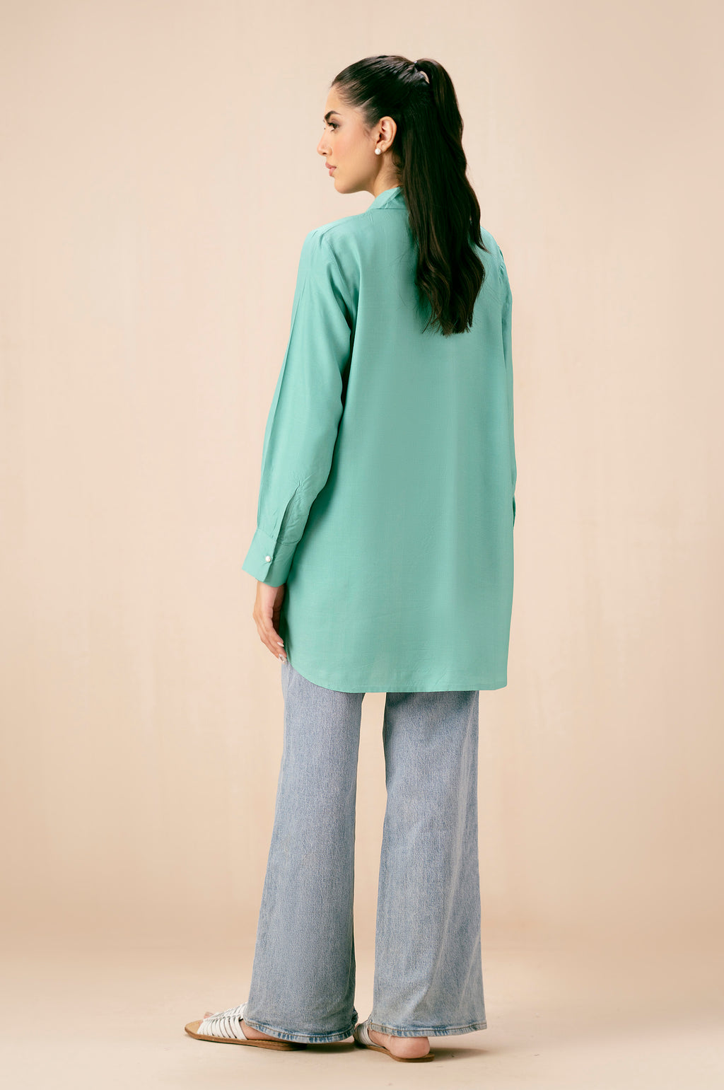 Embroidered Raw Silk Western Top