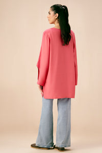 Dyed Raw Silk Western Top