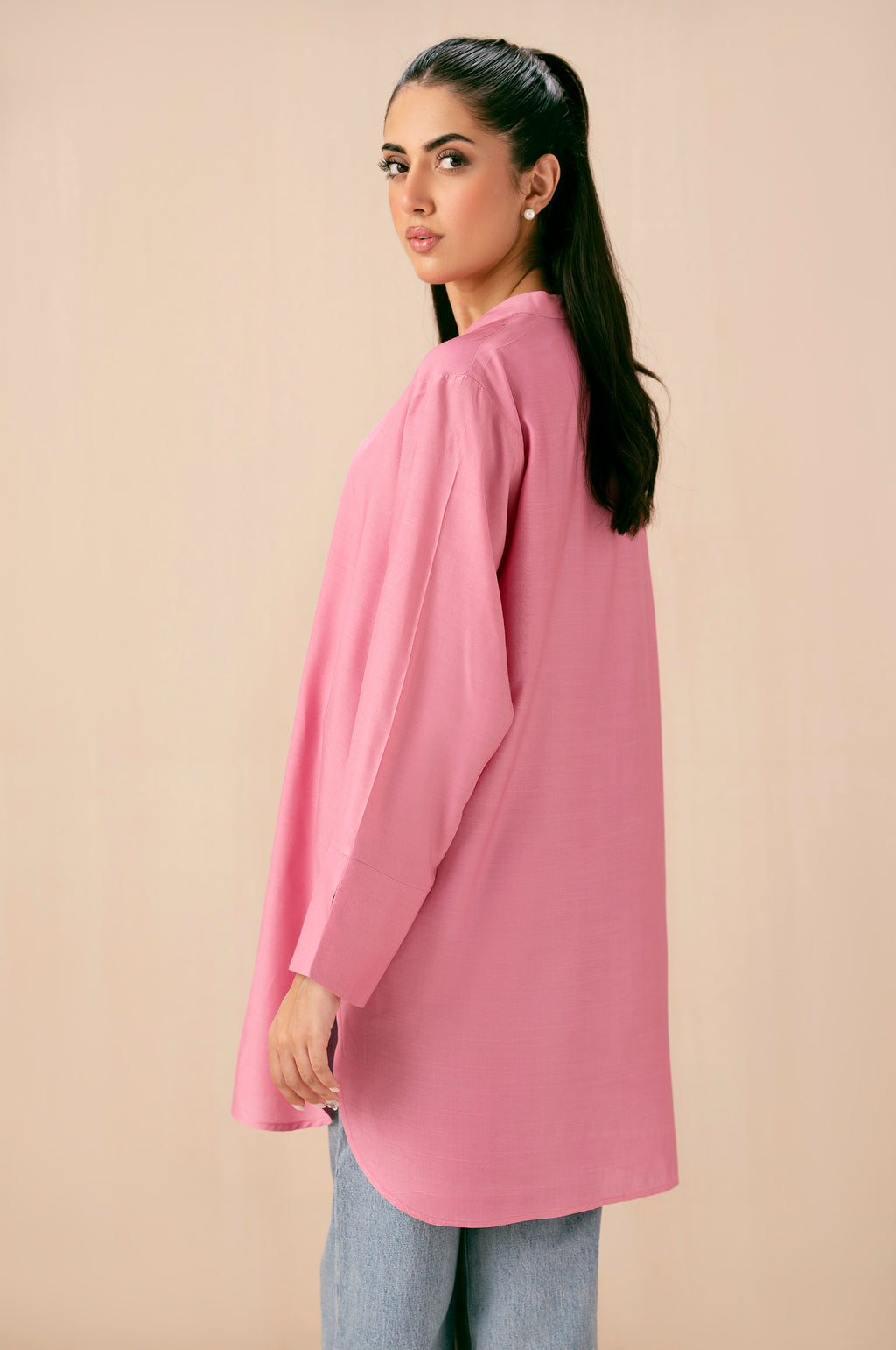 Dyed Raw Silk Western Top