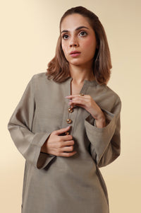 Dyed Raw Silk Western Top