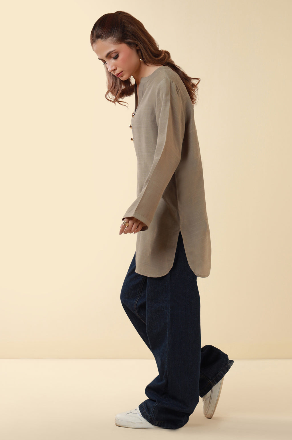 Dyed Raw Silk Western Top