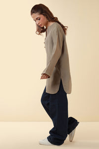 Dyed Raw Silk Western Top