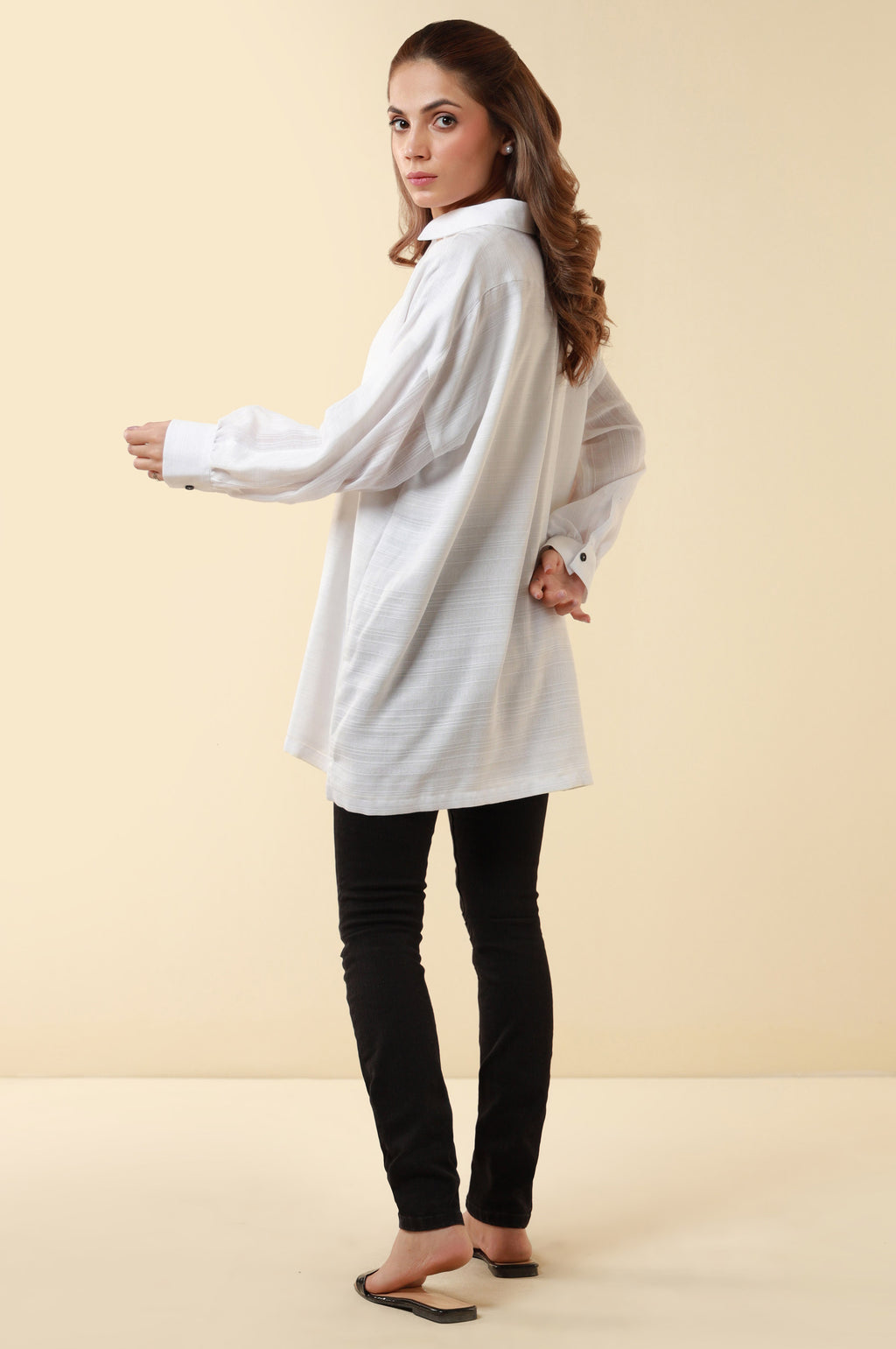 Dyed Textured Cotton Western Top
