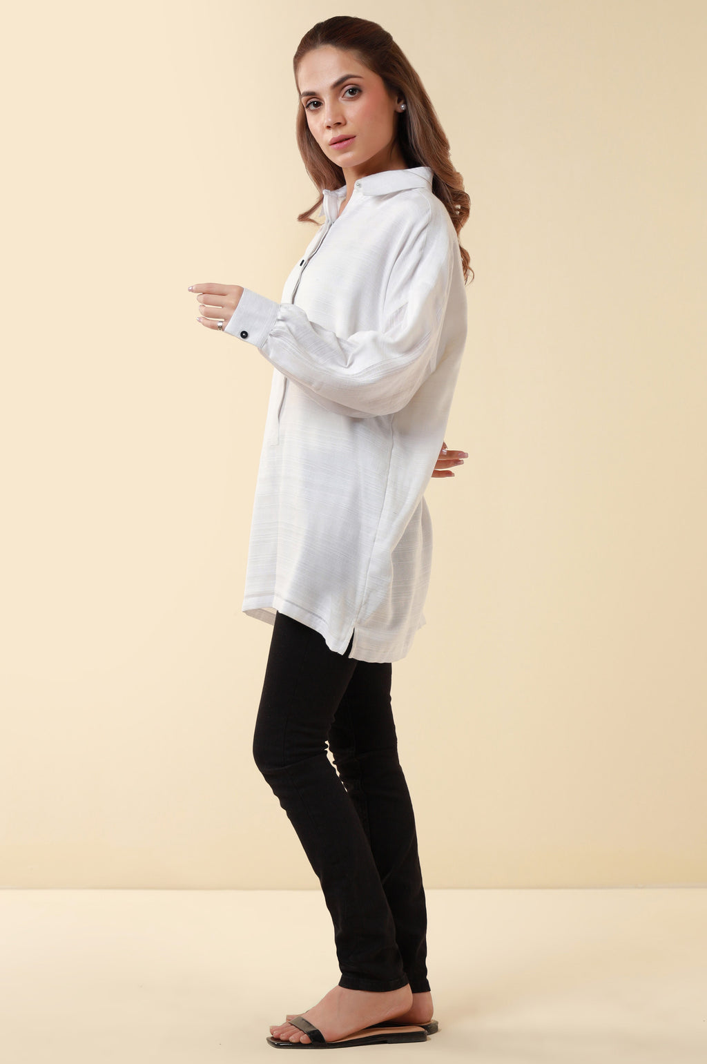 Dyed Textured Cotton Western Top