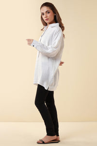 Dyed Textured Cotton Western Top