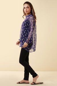 Zeen Western Printed Chiffon Top