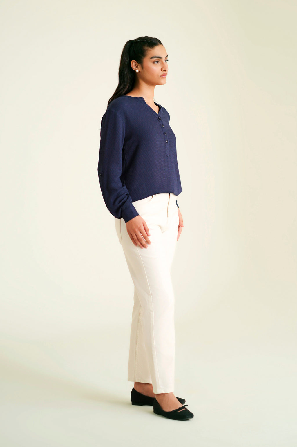 Stitched 1 Piece Textured Yarn Dyed Top