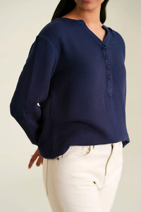 Stitched 1 Piece Textured Yarn Dyed Top
