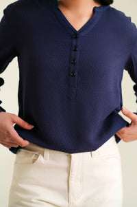 Stitched 1 Piece Textured Yarn Dyed Top