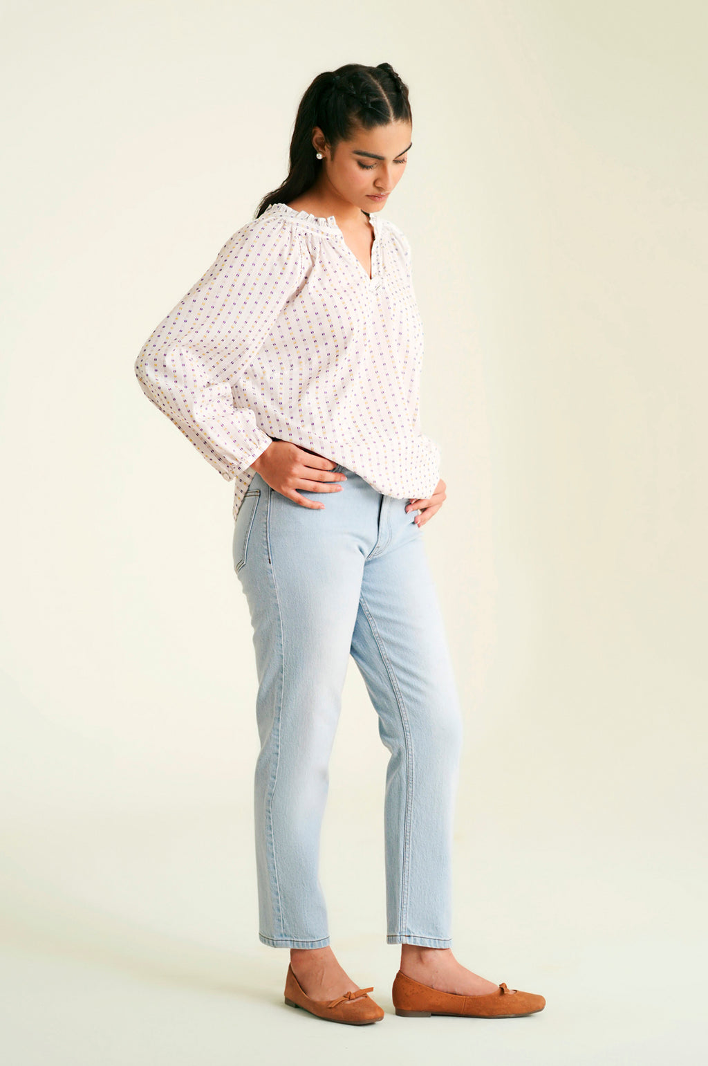 Stitched 1 Piece Stylized Yarn Dyed Ethnic Top
