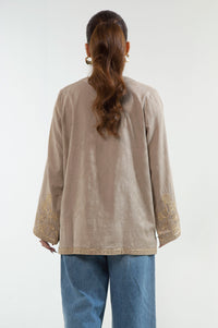 EMBROIDERED DOBBY TOP